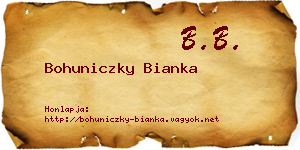 Bohuniczky Bianka névjegykártya